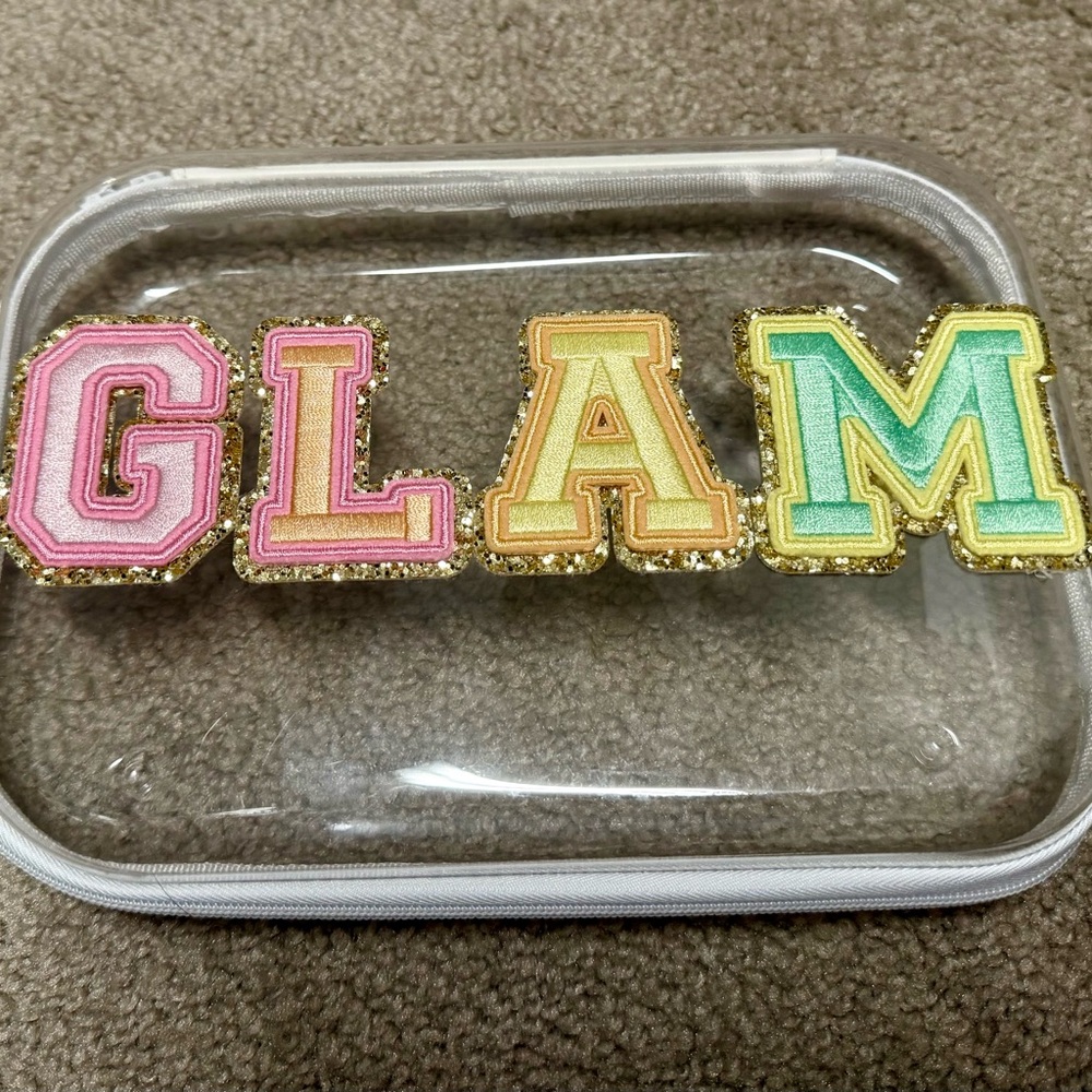 New Clear Hard Case Pouch with GLAM Letters like Stoney Clover Lane Travel